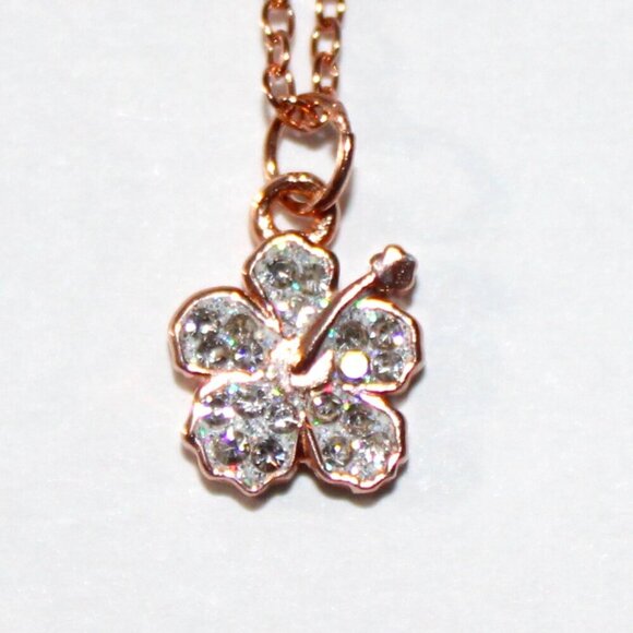 LA Disney Jewelry - Sterling Silver LA Disney Floral Rose Gold Tone Minimalist Necklace